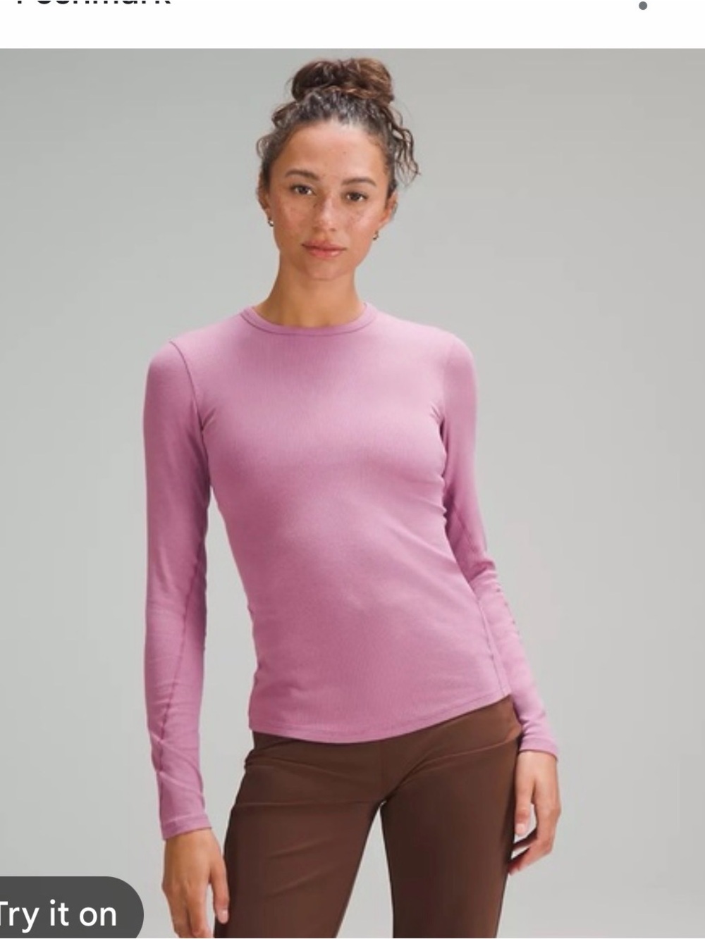 Lululemon Long-Sleeve Crewneck Top in Dusty Pink